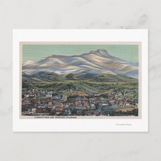 Trinidad, Colorado - Fisher's Peak en City Briefkaart (Voorkant)