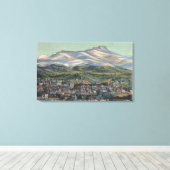 Trinidad, Colorado - Fisher's Peak en City Canvas Afdruk (Insitu (Houten vloer))