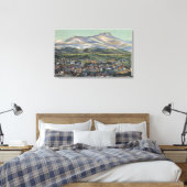 Trinidad, Colorado - Fisher's Peak en City Canvas Afdruk (Insitu (Slaapkamer))
