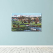 Trinidad, Colorado - Snowy Range & Valley Uitzicht Canvas Afdruk (Insitu (Houten vloer))