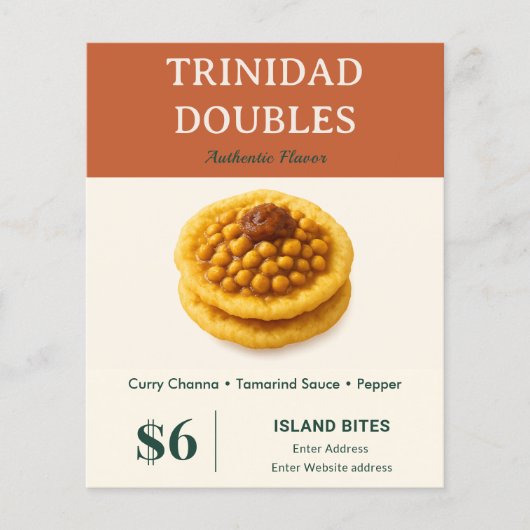Trinidad Doubles Caribbean Voedselbedrijf Elegant Flyer (Voorkant)