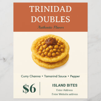Trinidad Doubles Voedsel Bedrijfs Oranje Template Flyer
