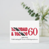 TRINIDAD EN TOBAGO 60e Onafhankelijkheidsjubileum Briefkaart (Staand voorkant)