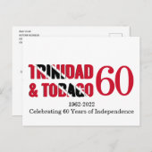 TRINIDAD EN TOBAGO 60e Onafhankelijkheidsjubileum Briefkaart (Voorkant / Achterkant)