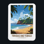 Trinidad en Tobago Caribbean Travel Art Vintage Magneet<br><div class="desc">Trinidad en Tobago retro vector reisontwerp. Trinidad en Tobago staat bekend om zijn stranden,  cultuur en wilde dieren. Het land wordt beschouwd als een van de meest welvarende en geïndustrialiseerde van het Caribisch gebied.</div>