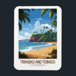 Trinidad en Tobago Caribbean Travel Art Vintage Magneet<br><div class="desc">Trinidad en Tobago retro vector reisontwerp. Trinidad en Tobago staat bekend om zijn stranden,  cultuur en wilde dieren. Het land wordt beschouwd als een van de meest welvarende en geïndustrialiseerde van het Caribisch gebied.</div>
