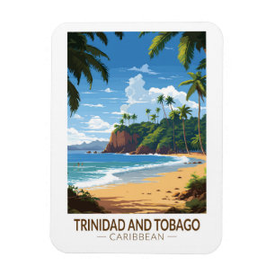 Trinidad en Tobago Caribbean Travel Art Vintage Magneet