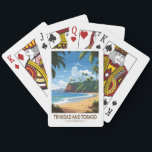 Trinidad en Tobago Caribbean Travel Art Vintage Pokerkaarten<br><div class="desc">Trinidad en Tobago retro vector reisontwerp. Trinidad en Tobago staat bekend om zijn stranden,  cultuur en wilde dieren. Het land wordt beschouwd als een van de meest welvarende en geïndustrialiseerde van het Caribisch gebied.</div>