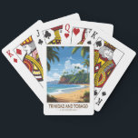 Trinidad en Tobago Caribbean Travel Art Vintage Pokerkaarten<br><div class="desc">Trinidad en Tobago retro vector reisontwerp. Trinidad en Tobago staat bekend om zijn stranden,  cultuur en wilde dieren. Het land wordt beschouwd als een van de meest welvarende en geïndustrialiseerde van het Caribisch gebied.</div>