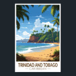 Trinidad en Tobago Caribbean Travel Art Vintage Poster<br><div class="desc">Trinidad en Tobago retro vector reisontwerp. Trinidad en Tobago staat bekend om zijn stranden,  cultuur en wilde dieren. Het land wordt beschouwd als een van de meest welvarende en geïndustrialiseerde van het Caribisch gebied.</div>