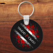 Trinidad en Tobago Dot Pattern met naam Sleutelhanger (Achterkant)