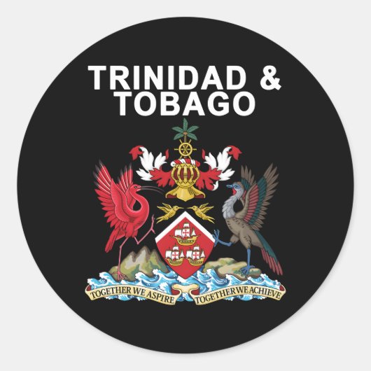 Trinidad en Tobago Embleem Ronde Sticker (Voorkant)
