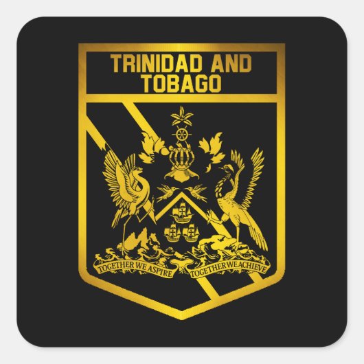 Trinidad en Tobago Emblem Vierkante Sticker (Voorkant)