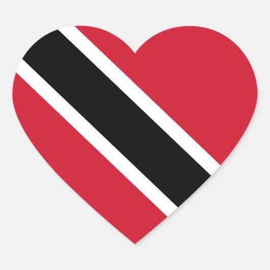 Trinidad en Tobago Flag Heart Sticker (Voorkant)