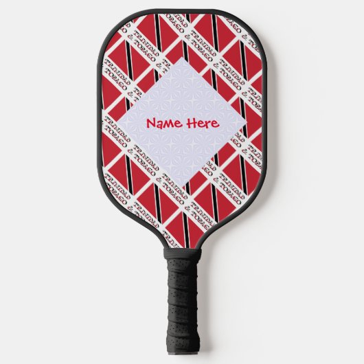 Trinidad en Tobago Flag Tiled Red Personalisatie Pickleball Paddle (Voorkant)