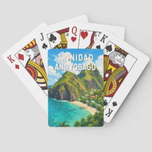 Trinidad en Tobago Illustratie Reis Kunst Retro Pokerkaarten