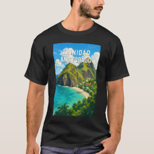 Trinidad en Tobago Illustratie Reis Kunst Retro T-shirt