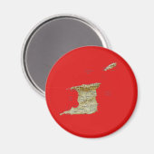 Trinidad en Tobago Kaart Magneet (Voorkant / Achterkant)