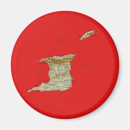 Trinidad en Tobago Kaart Magneet (Voorkant)