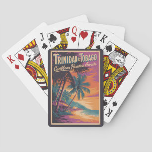 Trinidad en Tobago Landschapsillustratie Reizen Pokerkaarten