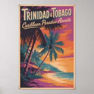 Trinidad en Tobago Landschapsillustratie Reizen Poster