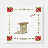 Trinidad en Tobago Map + Flags Magnet (Voorkant)