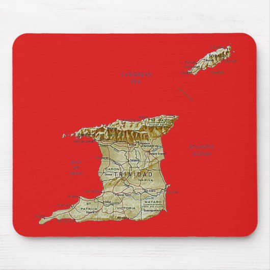 Trinidad en Tobago Map Mousepad Muismat (Voorkant)