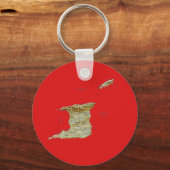 Trinidad en Tobago Map Sleutelhanger (Voorkant)