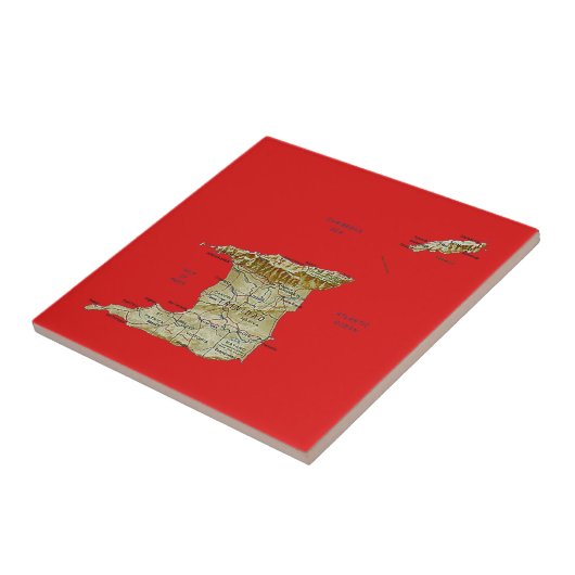 Trinidad en Tobago Map Tile Tegeltje (Zijkant)