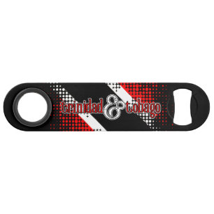 Trinidad en Tobago met jouw naam Dot Pattern-vlag Speed Flessenopener