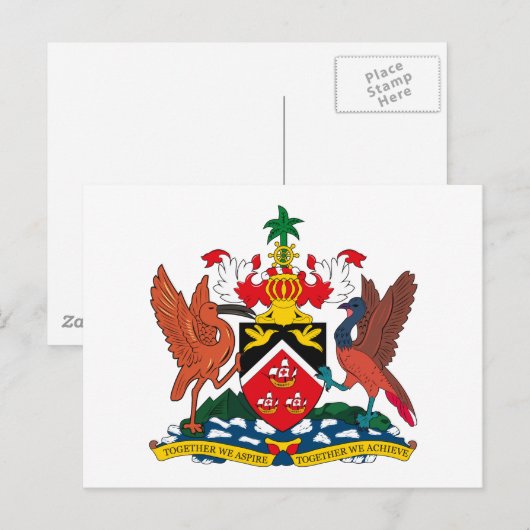 Trinidad en Tobago-munt van het Briefkaart van wap (Voorkant / Achterkant)