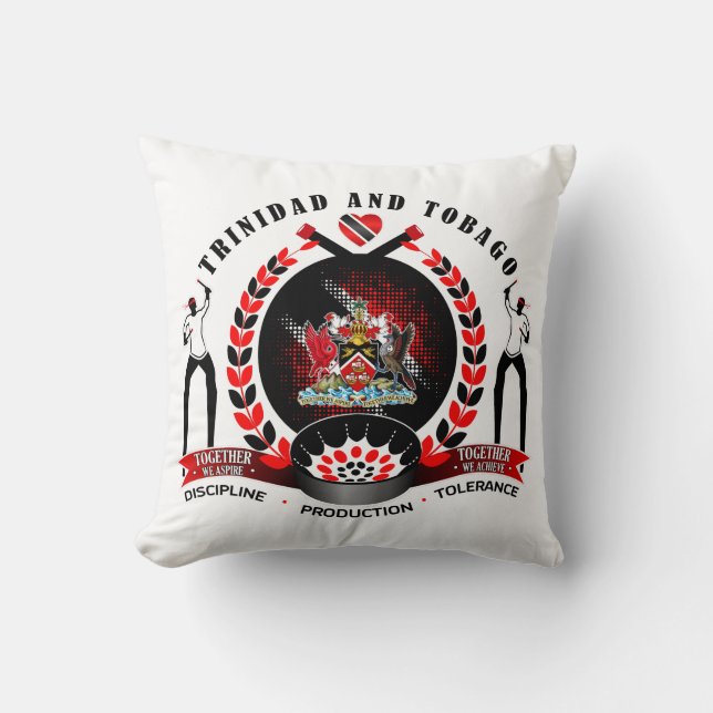 Trinidad en Tobago National Pride Emblem on White Kussen (Voorkant)