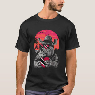 Trinidad en Tobago Neushoorn Zonsondergang Hart Tr T-shirt