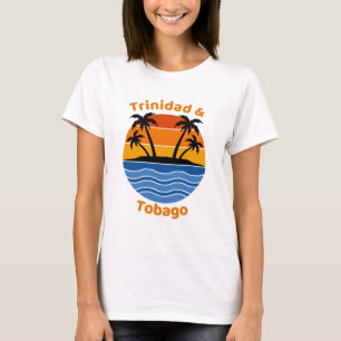 Trinidad en Tobago Retro Sunset T-shirt