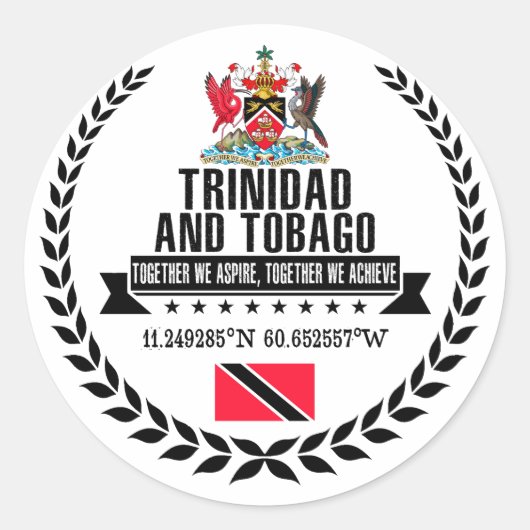 Trinidad en Tobago Ronde Sticker (Voorkant)