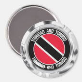 Trinidad en Tobago Round Emblem Magneet (Voorkant / Achterkant)