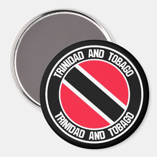 Trinidad en Tobago Round Emblem Magneet (Voorkant / Achterkant)