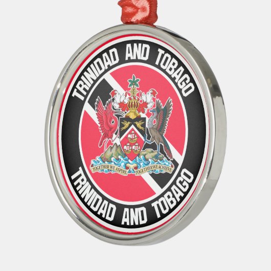 Trinidad en Tobago Round Emblem Metalen Ornament (Links)
