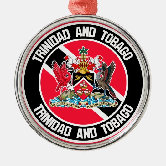 Trinidad en Tobago Round Emblem Metalen Ornament (Voorkant)