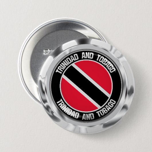 Trinidad en Tobago Round Emblem Ronde Button 7,6 Cm (Voorkant /achterkant)