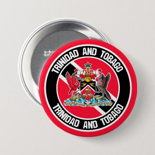 Trinidad en Tobago Round Emblem Ronde Button 7,6 Cm (Voorkant /achterkant)
