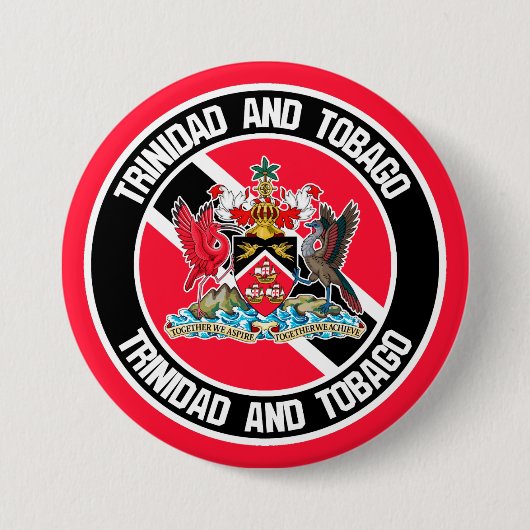 Trinidad en Tobago Round Emblem Ronde Button 7,6 Cm (Voorkant)