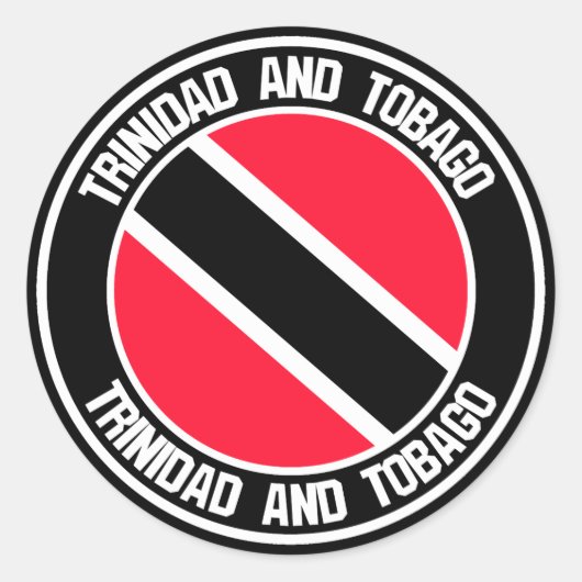 Trinidad en Tobago Round Emblem Ronde Sticker (Voorkant)