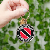 Trinidad en Tobago Round Emblem Sleutelhanger (Hand)