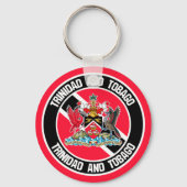Trinidad en Tobago Round Emblem Sleutelhanger (Voorkant)