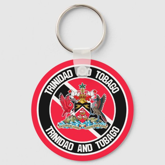 Trinidad en Tobago Round Emblem Sleutelhanger (Voorkant)