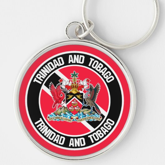 Trinidad en Tobago Round Emblem Sleutelhanger (Voorkant)