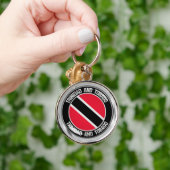 Trinidad en Tobago Round Emblem Sleutelhanger (Hand)