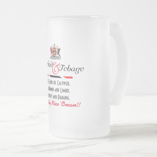 Trinidad en Tobago Souvenir Matglas Bierpul (Voorkant rechts)