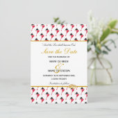 TRINIDAD EN TOBAGO Speciale bruiloftsviering Save The Date (Staand voorkant)